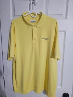 Mens Columbia PFG Shirt Lemon Yellow XL
